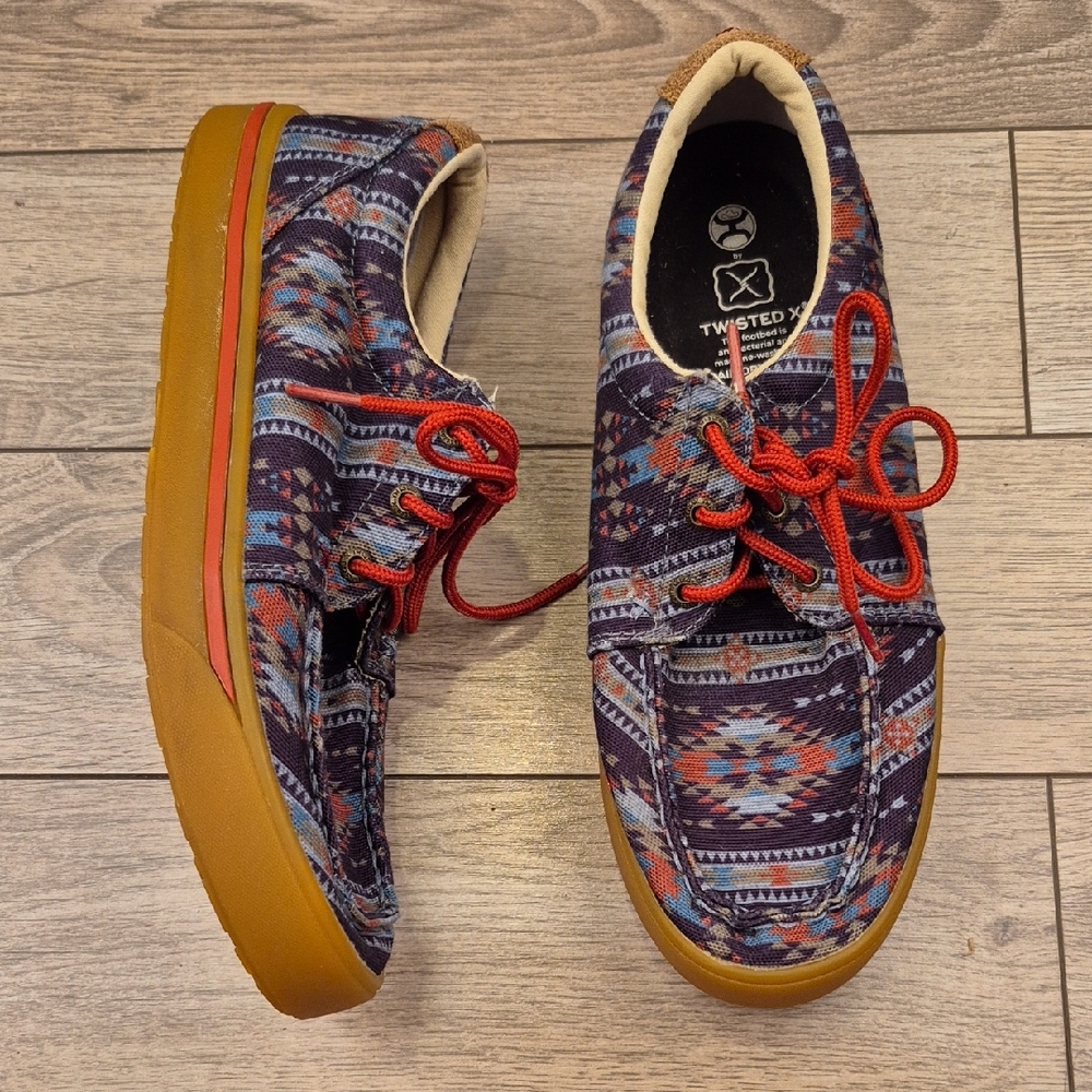 TWISTEDX‎ x Hooey Loper Multicolor Sz 8.5 Mens Moc Moccasins Shoes MHYC020
